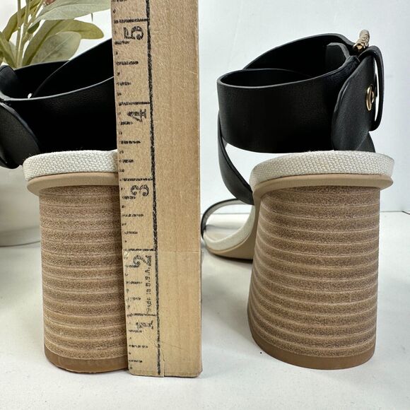 New Dolce Vita Paytin Leather Strappy Sandals Black Women 6 NWOB Block Heel - Picture 6 of 11